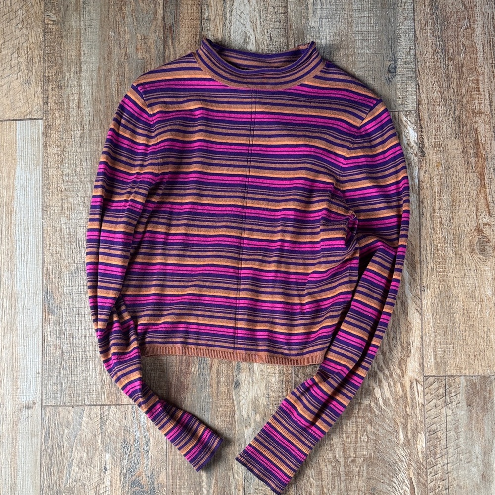Urban Outfitters Multicolor Striped Long Sleeve Top Turtleneck